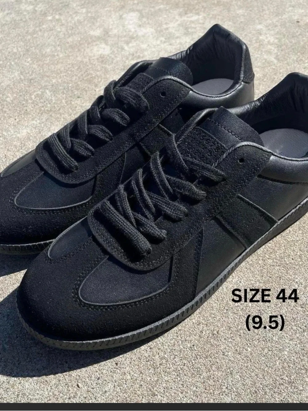 Maison Martin Margiela Black Leather & Suede Low-Top Sneakers